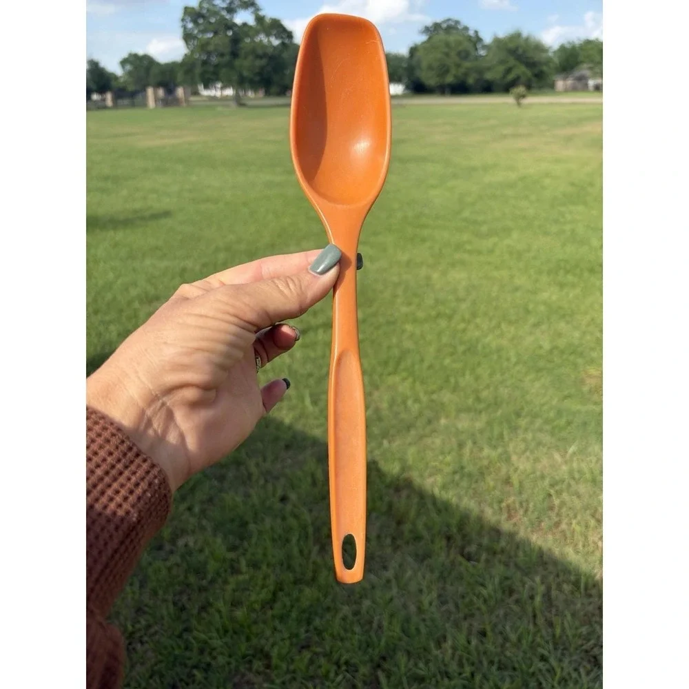 Vintage Foley Orange Pumpkin Hard Plastic‎ Serving Spoon 1970s Retro